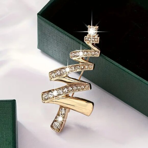 NWOT- Christmas tree brooch with gift box and combo display case. - Picture 4 of 5